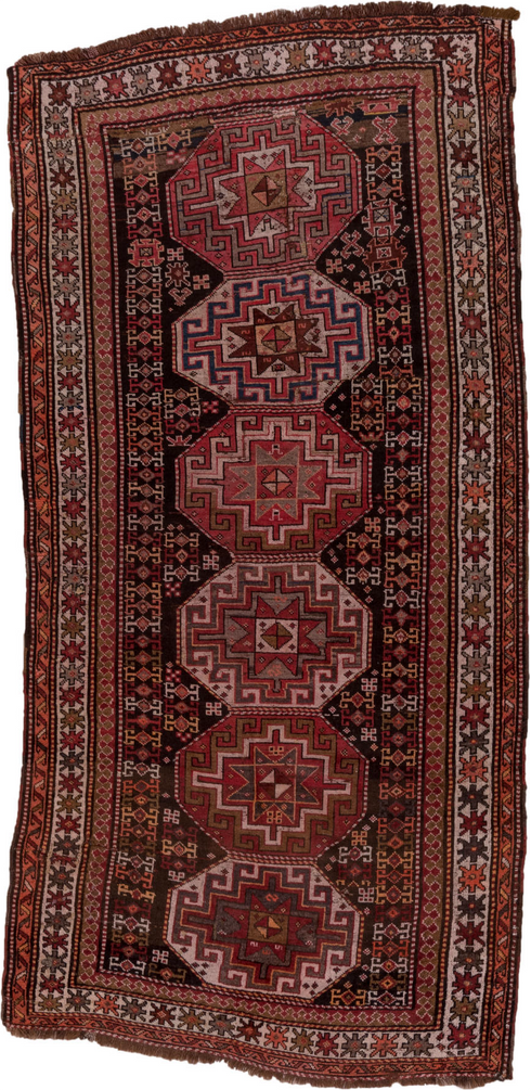 Antique Kazak Runner Rug (4' x 9')